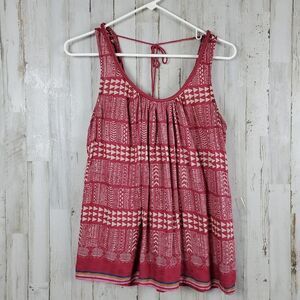 Lucky Brand Geo Print Tank Top Red Size Small